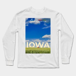 Iowa Travel Poster Long Sleeve T-Shirt